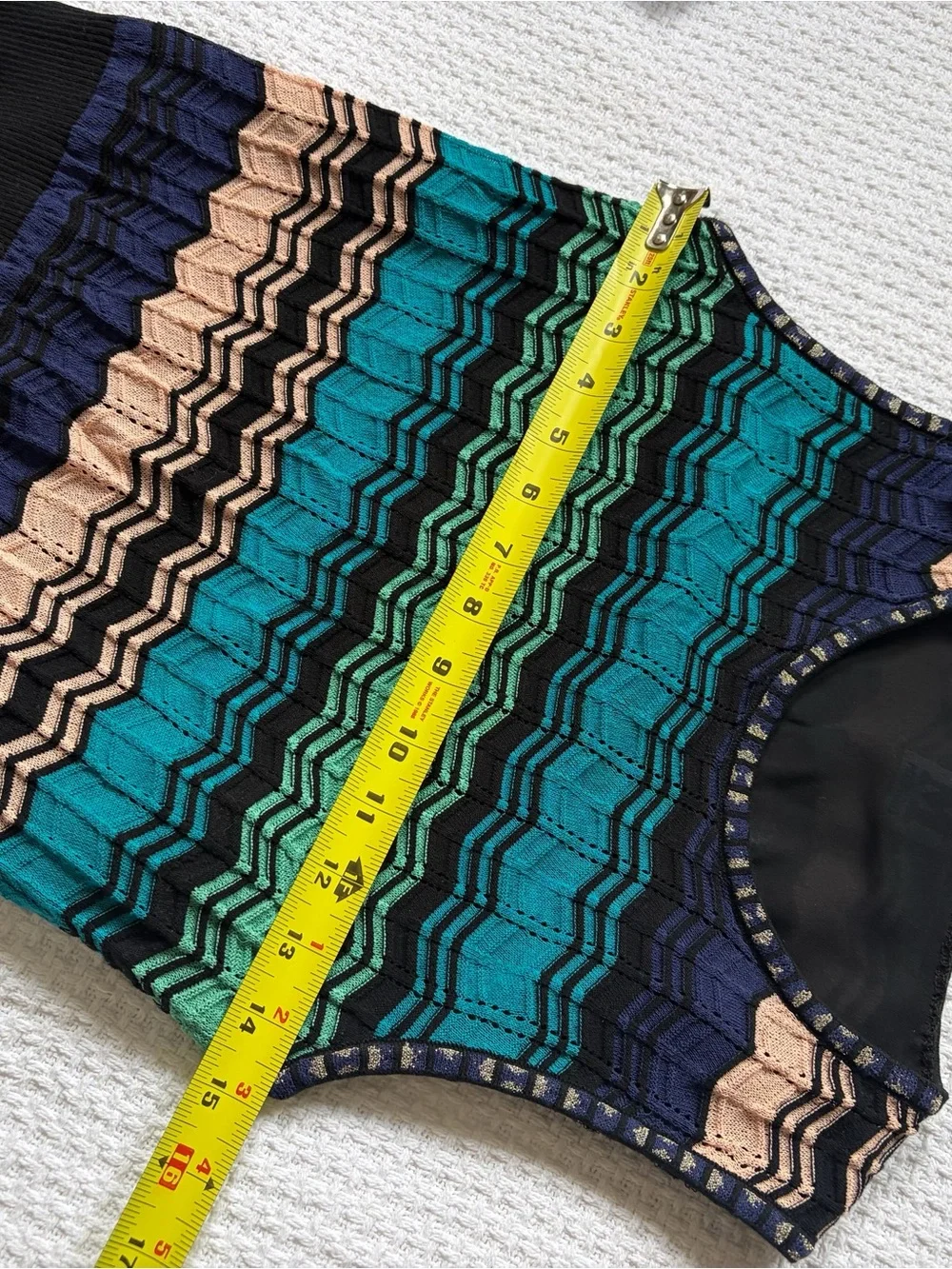 Missoni Blue and Black Skirt + Top Knit Set Flawed Size 38 XS